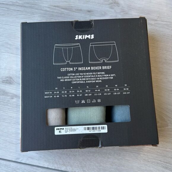Skims Cotton 3” Inseam Boxer Brief Stone Multi Kyanite/Mineral/Stone NWT in box - Picture 7 of 8